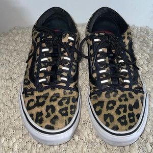 Vans canvas and suede leopard print